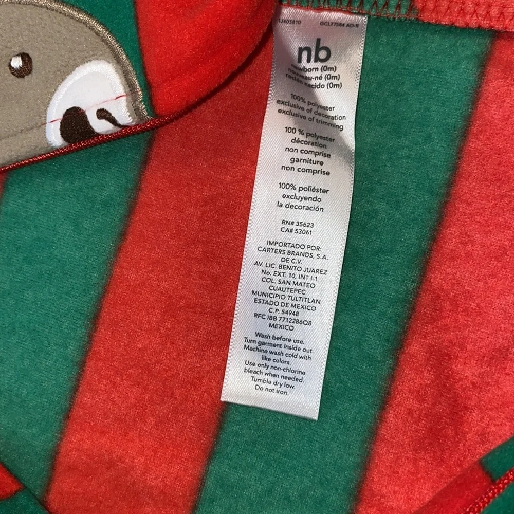 Carter’s reindeer striped bodysuit newborn
